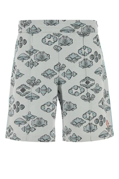 Casablanca Embroidered Stretch Jacquard Bermuda Shorts In Multi