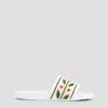 Casablanca Terry Slider Sandals Embroidered Strap Flat In White