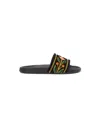 Casablanca Embroidered Terry Open Toe Flat Slippers In Multi