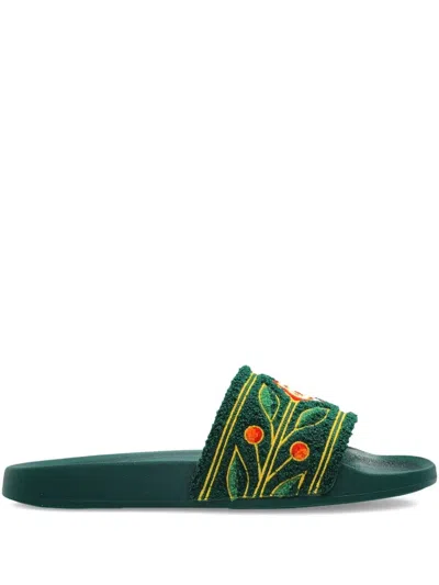 CASABLANCA EMBROIDERED "TERRY" SLIDER,N7.GABARDINE