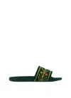 CASABLANCA EMBROIDERED TERRY SLIDERS FOR MEN IN GREEN