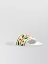 Casablanca Embroidered Terry Strap Flat Sole Sliders In Multi
