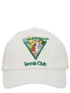 Casablanca Embroidered Triangular Patch Cotton Baseball Cap In White