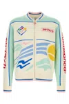 Casablanca Mens Montagne Sportif Montagne Embroidered Wool-knit Cardigan