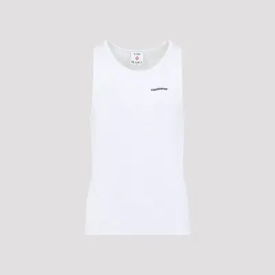 Casablanca Embroidered-logo Ribbed Tank Top In White