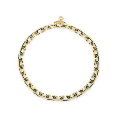 CASABLANCA CASABLANCA ENAMEL C LINK NECKLACE