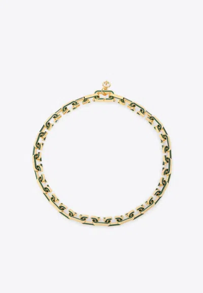 CASABLANCA ENAMEL C LINK NECKLACE