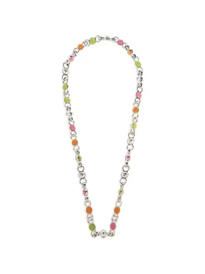Casablanca Enamel Charm Necklace In Silver