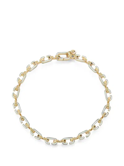 Casablanca Enamel-detail Chain-link Necklace In Gold