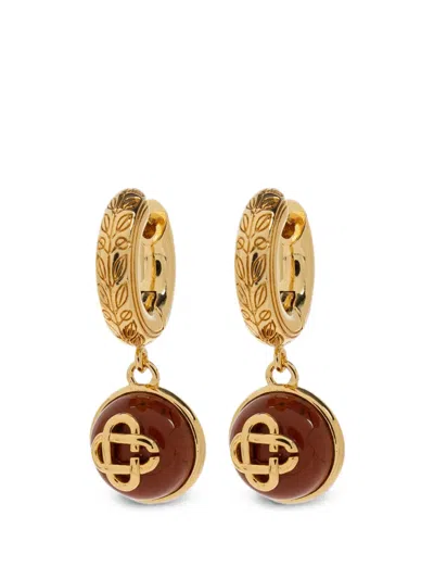 Casablanca Engraved Hoop Earrings In Gold
