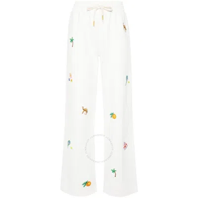 CASABLANCA CASABLANCA ENGRAVED-LOGO DRAWSTRING COTTON TRACK PANTS