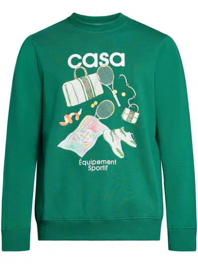 Casablanca Sweat-shirt Equipement Sportif In Evergreen