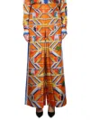 Casablanca Staircase Print Elastic Waist High-waisted Pants In Multicolour
