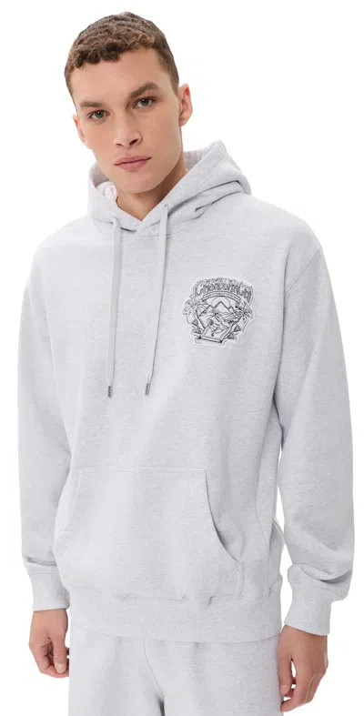 Casablanca Eveil Ancestral Applique Classic Hoodie Grey Marle Loopback In White