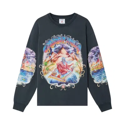 Pre-owned Casablanca Eveil Ancestral Washed Long Sleeve Tee 'washed Dark Navy' | Blue | Men's Size S