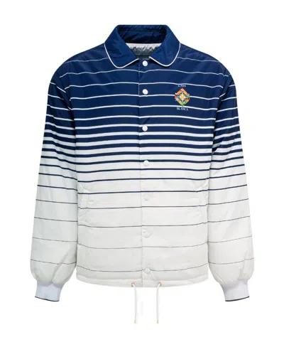 Casablanca Fade Effect Striped Jacket In Blue