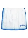 Casablanca White Swim Shorts With Elastic Waist And Logo Print On The Front In Tech Fabric Man In 白色