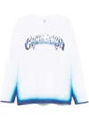 Casablanca White Long-sleeve T-shirt With Logo Lettering On The Front In Cotton Man In White