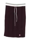 Casablanca Knee-length Fitted Skirt With Vertical Open-knit Stripes In Black