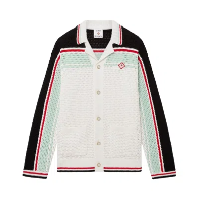 Pre-owned Casablanca Faux Crochet Shirt 'black/multicolor' | Men's Size L