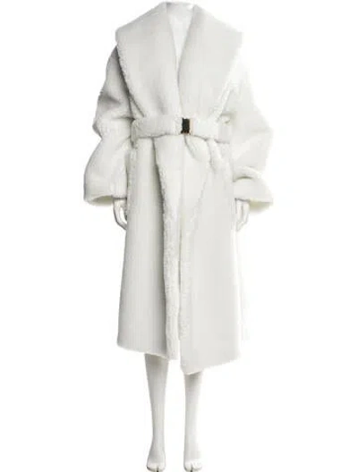 Pre-owned Casablanca Faux Fur Coat In Neutrals