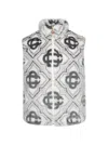 Casablanca Faux Fur Monogram Gilet White And Grey In Grey