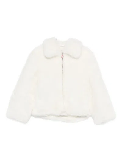 Casablanca Faux-fur Zip-front Jacket In White