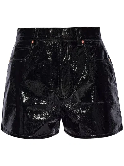 Casablanca Faux-leather Shorts In Black