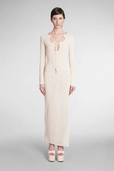 Casablanca Fitted Long Dress In White