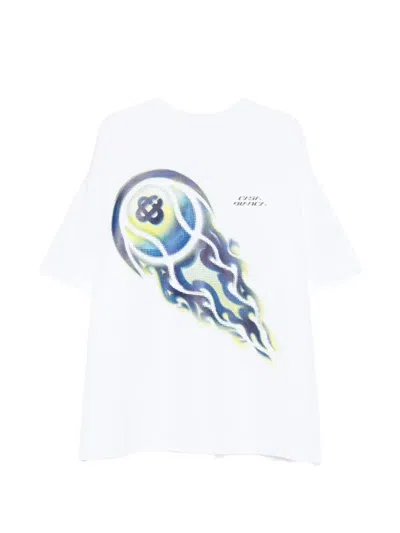 Casablanca Flaming Tennis Ball Tee T-shirt In Animal Print
