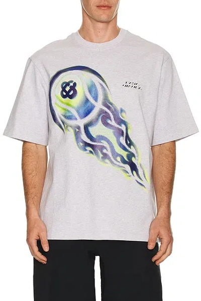 Casablanca Flaming Tennis Ball Oversized Tee In White
