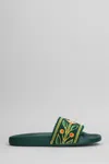 Casablanca Embroidered Terry-cloth Slides In Green In Green