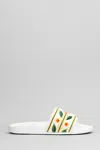 Casablanca Embroidered Terry Slides White Laurel In White