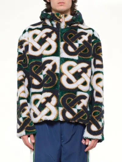 Casablanca Fleece  Monogram Jacket In Green