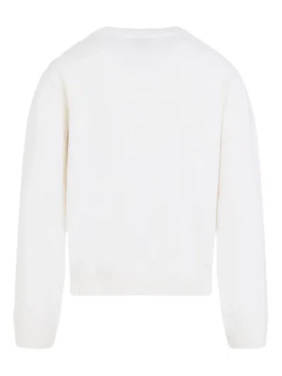 Casablanca Floral-embroidered Crew-neck Sweater In White