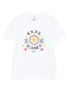 Casablanca Graphic Print Crew Neck Short Sleeve Top In White