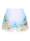 Casablanca Floral-print Swim Shorts In Blue