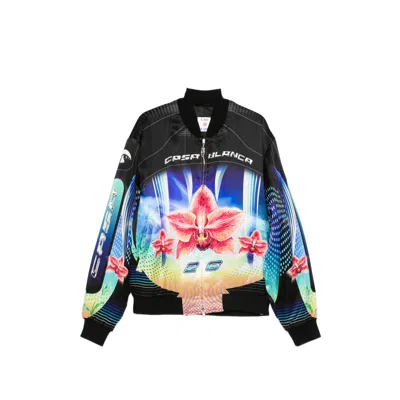 Casablanca Floral-printed Zip-up Bomber Jacket In Multi