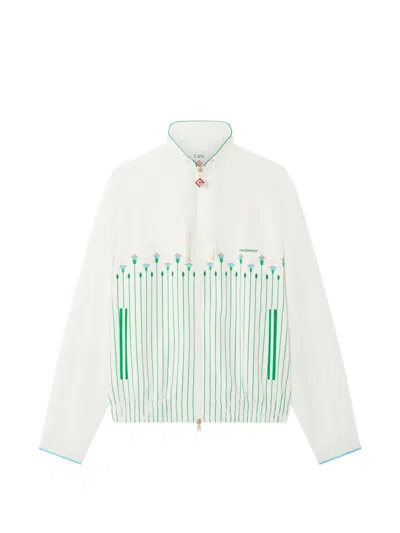 Casablanca Printed Windbreaker Jacket In White