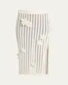 Casablanca Flower Applique Lace Pencil Skirt In White