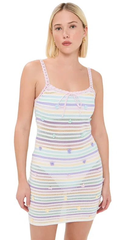 Casablanca Flower Crochet Dress Cotton Multi