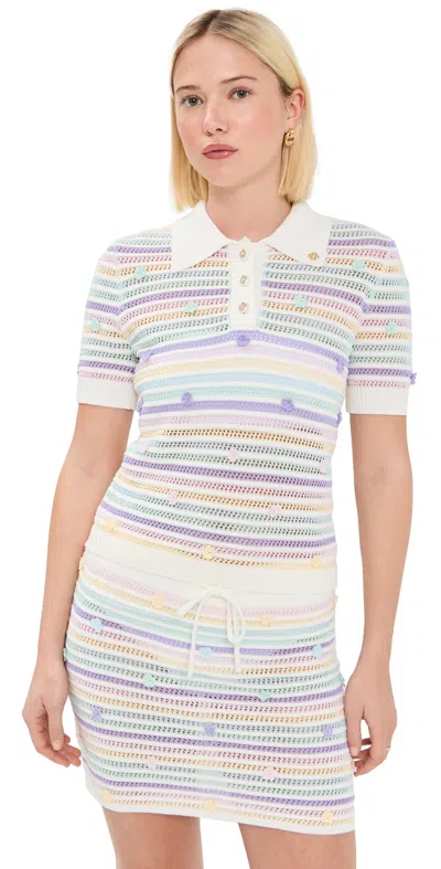 Casablanca Flower Crochet Polo Cotton Multi