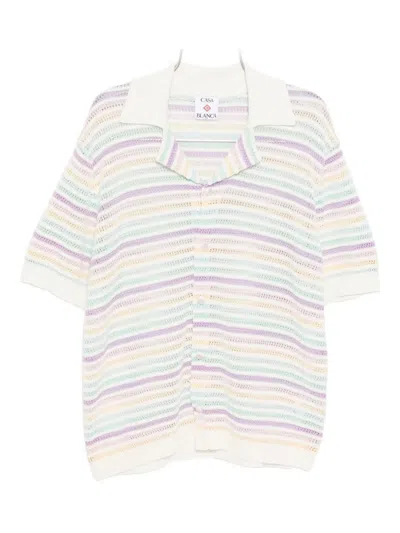 Casablanca Flower Crochet Shorts In Multi