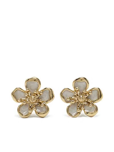 Casablanca Flower Earrings In Gold
