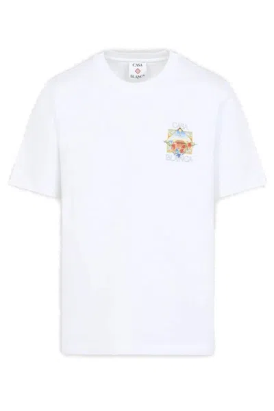 Casablanca Flower Icon Tshirt In White