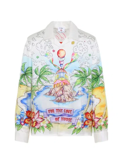 Casablanca Better Days Printed Long-sleeve Shirt In Multi