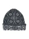 Casablanca Fluffy Monogram Beanie In Gray