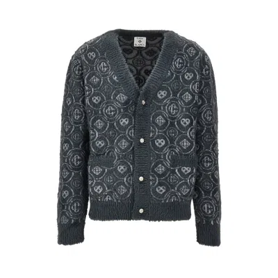 CASABLANCA 'FLUFFY MONOGRAM' KNITTED CARDIGAN