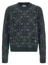 Casablanca Wool-blend Fluffy Monogram Sweater In Gray
