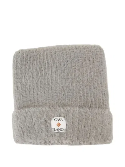 Casablanca "fluffy" Nylon Square Hat Accessories In Gray